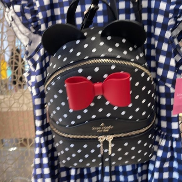 Kate Spade Disney X Kate Spade New York Minnie Dome Backpack Black Multi - Picture 14 of 16
